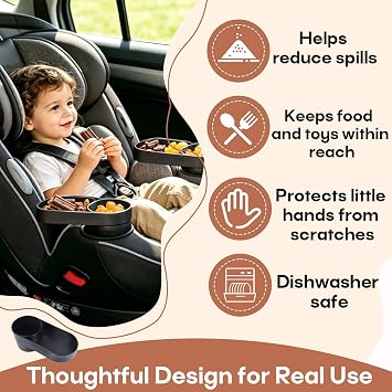Car Seat Snack Tray with Cup Holder Compatible with Safety 1st EverFit | 2-Pack, Compatible with Grow and Go, Compatible with Cosco All-in-One, Compatible with Maxi-Cosi Pria Car Seat, Model C6577