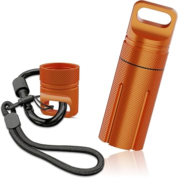 Aluminum Alloy Carrying Case for Ledger Nano X/S Plus YubiKey USB 5 5C NFC Nano Waterproof Shockproof USB Thumb Drive Device Storage Cryptocurrency Cold Wallet Secure Case Orange