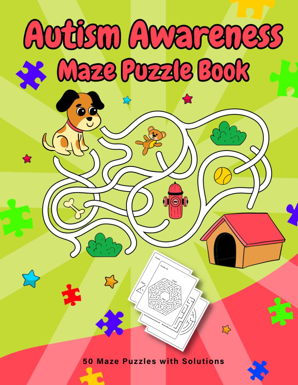 Autism Awareness Maze Puzzle Book: Maze Activity Book for Autism Kids. 50 Amazing Maze Puzzles With Solutions