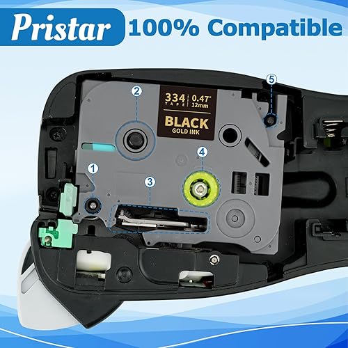 Vista 105 de Pristar Paquete de 3 cintas de etiquetas de 0.35 pulgadas compatibles con Brother TZe-221 TZ-221 TZe TZ Cinta blanca laminada de 0.354 in 0.35 Negro