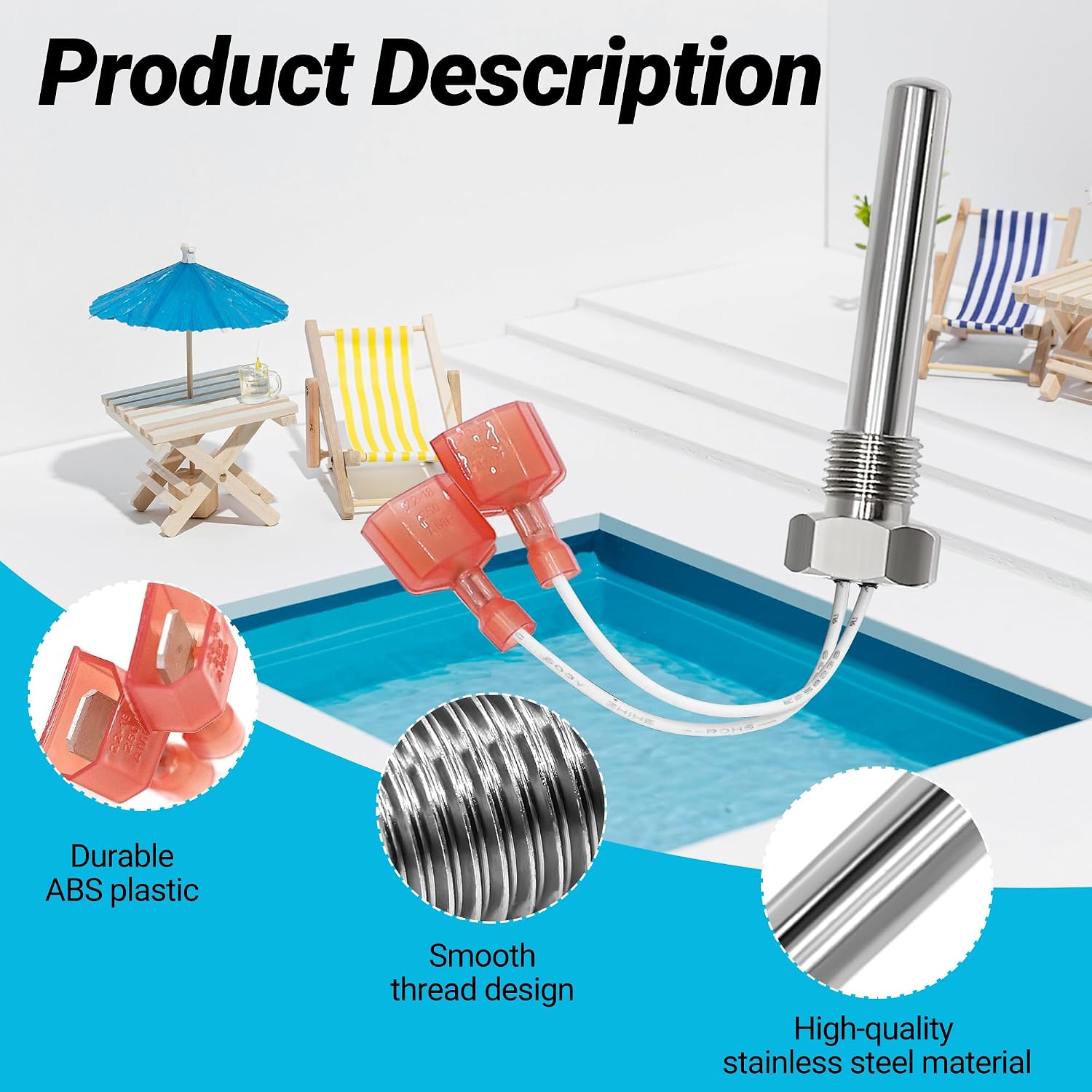 42002-0024S Stack Flue Sensor Replacement for Pentair Sta-Rite Pool Heater