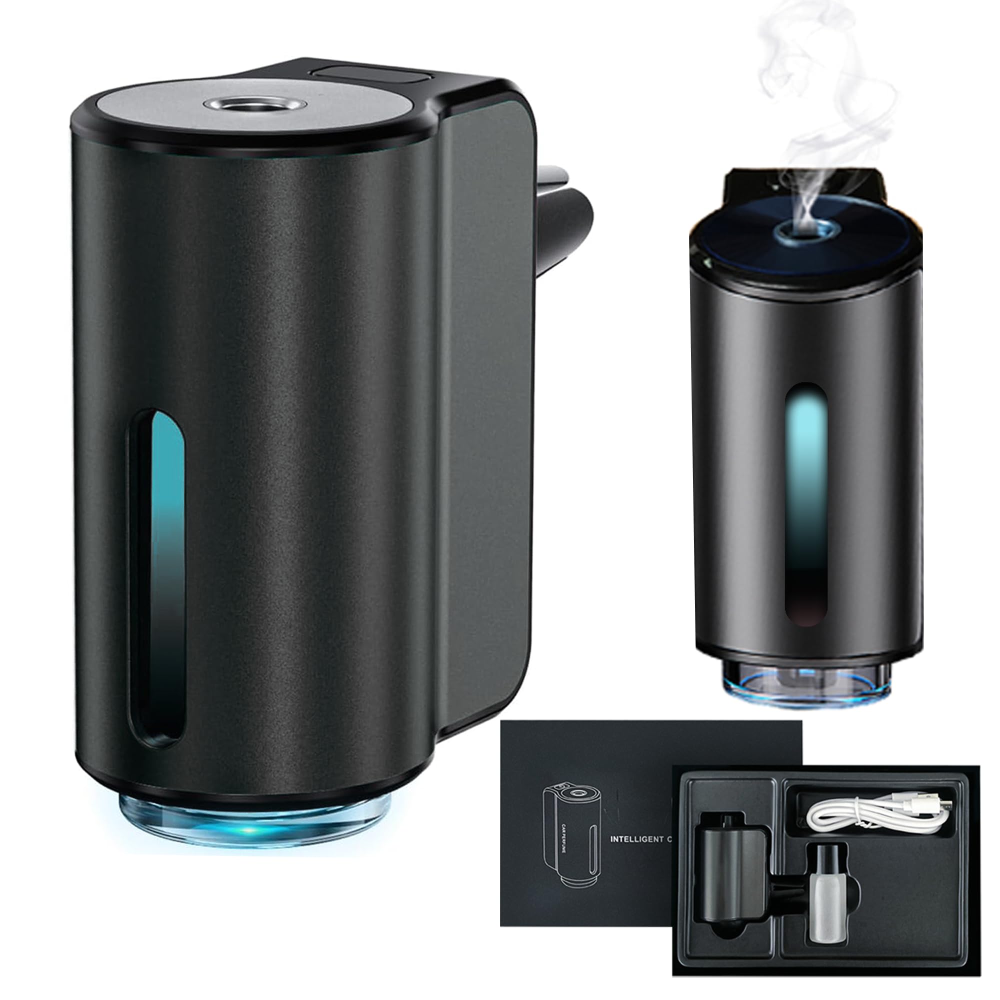 2026 New Smart Car Air Freshener, Three Levels Adjustable Smart Car Air Freshener Diffuser, Aromatizante para Carro (1pc Oil + Diffuser)