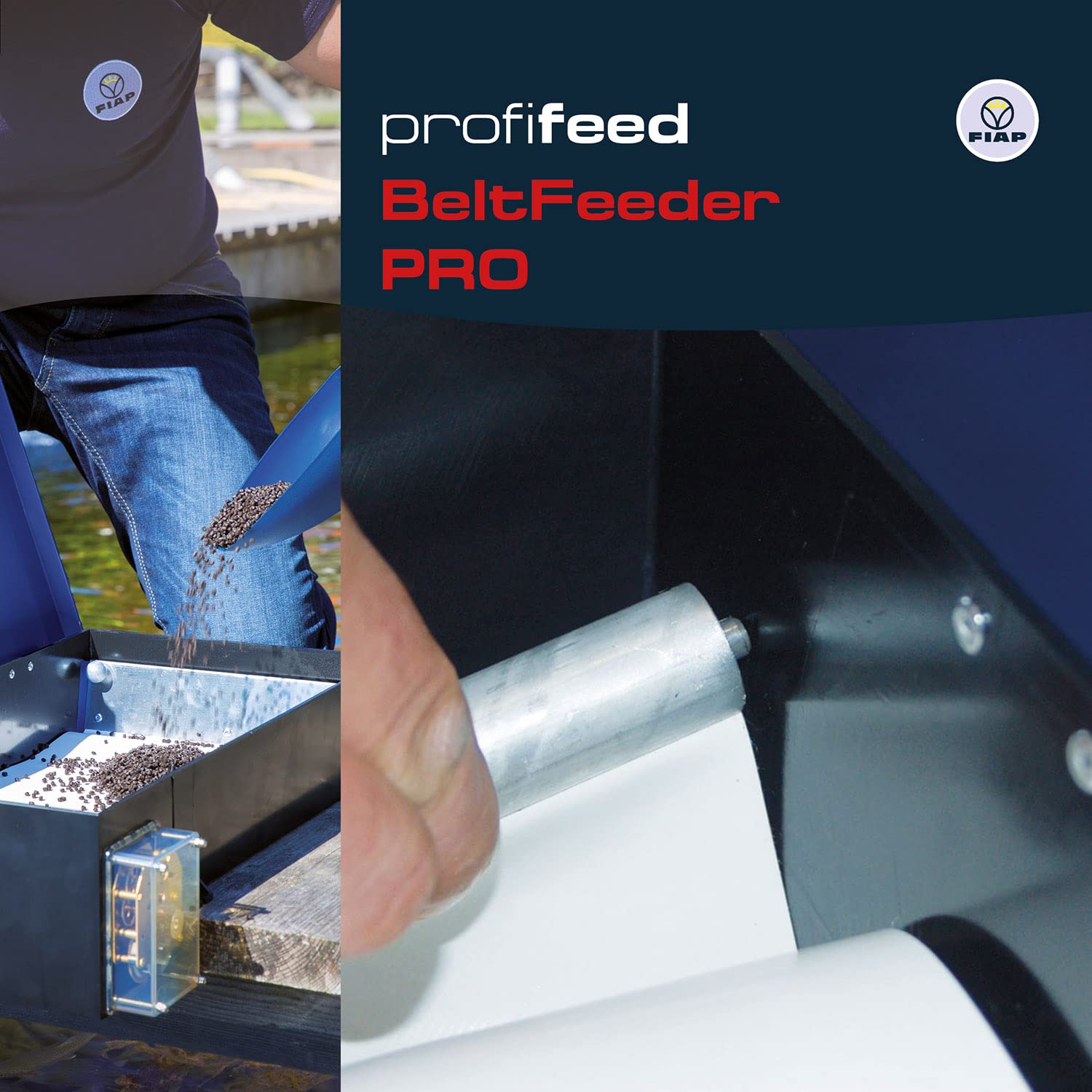 FIAP profifeed BeltFeeder PRO 3 kg / 12 h - Futterautomat - Fischfutterautomat - Teichwirtschaft - Teichfische - mechanisches Uhrwerk - Gleitringlager - Fischzucht - Füllmenge Futterkasten 3 kg