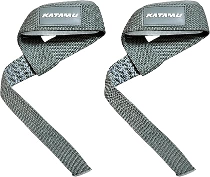 Katamu Premium Weightlifting Straps Heavy Duty Cotton Lifting Straps with Neoprene Padding for Deadlifts, Powerlifting and Strength Training, Men and Women, Pair