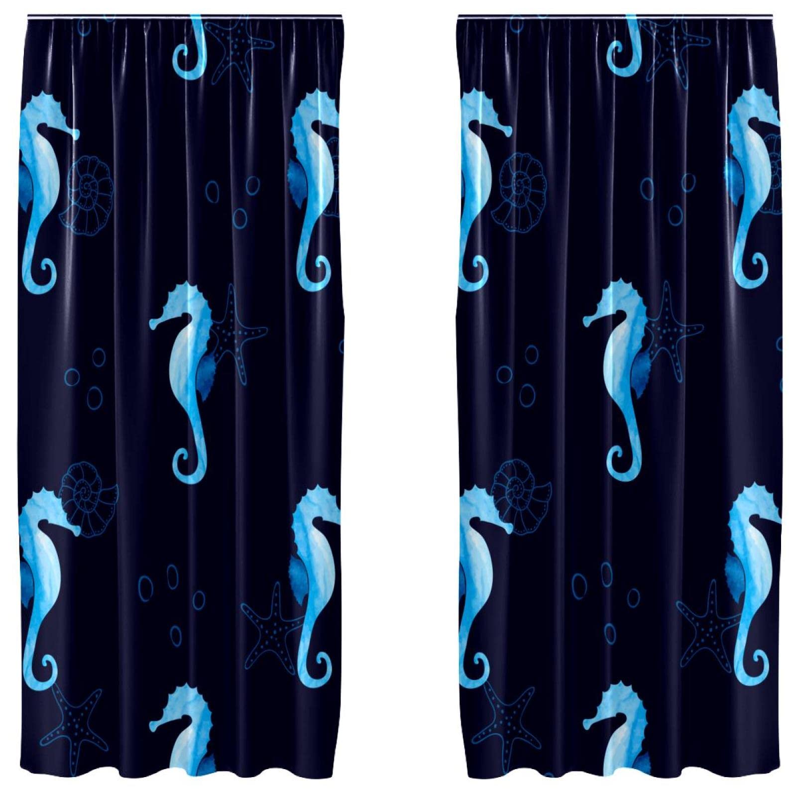 Rideaux de chambre motif océan bleu marine pour créer une ambiance bord de mer
