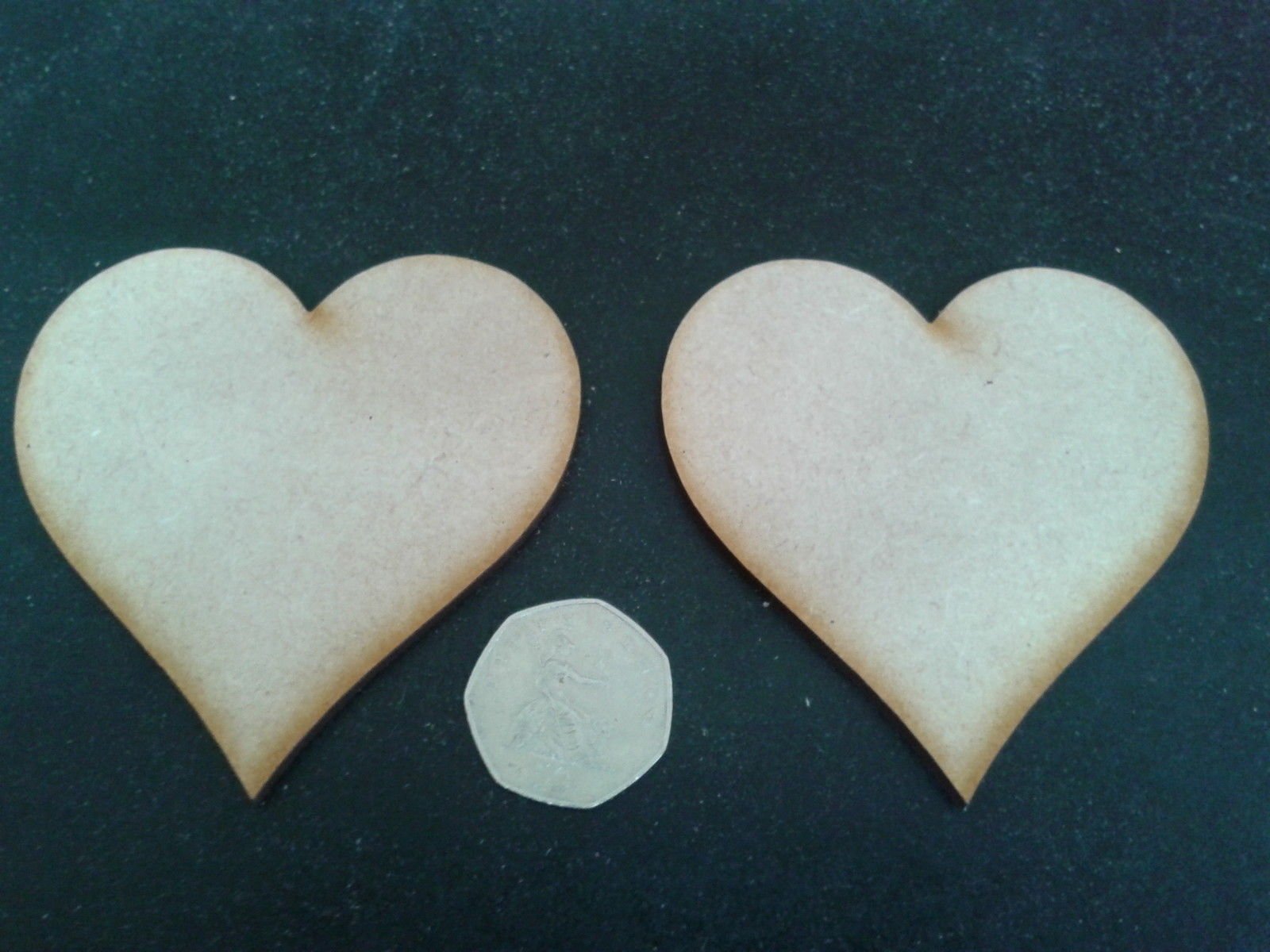 Laser Cut MDF Wooden Hearts 8cm x 8cm Pack of 50