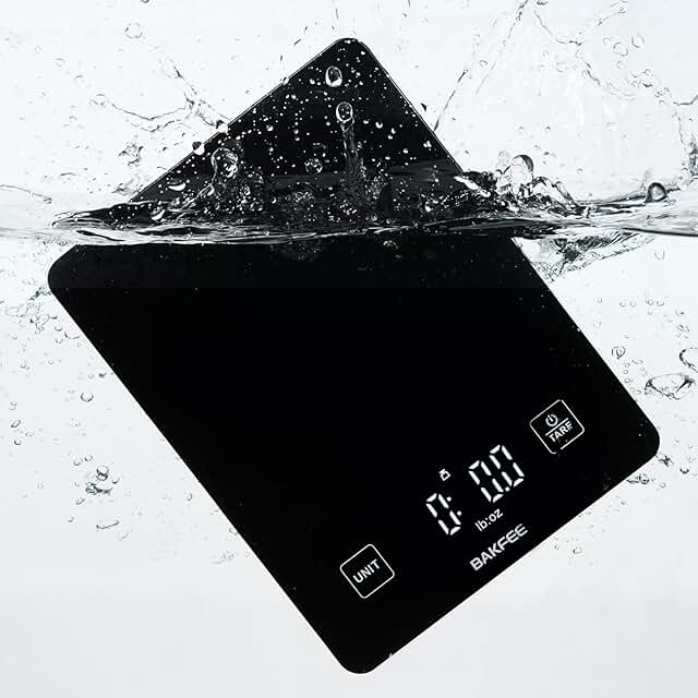 IP67 Waterproof Food Scale with Tempered Glass Surface, 22lb Kitchen Sca...