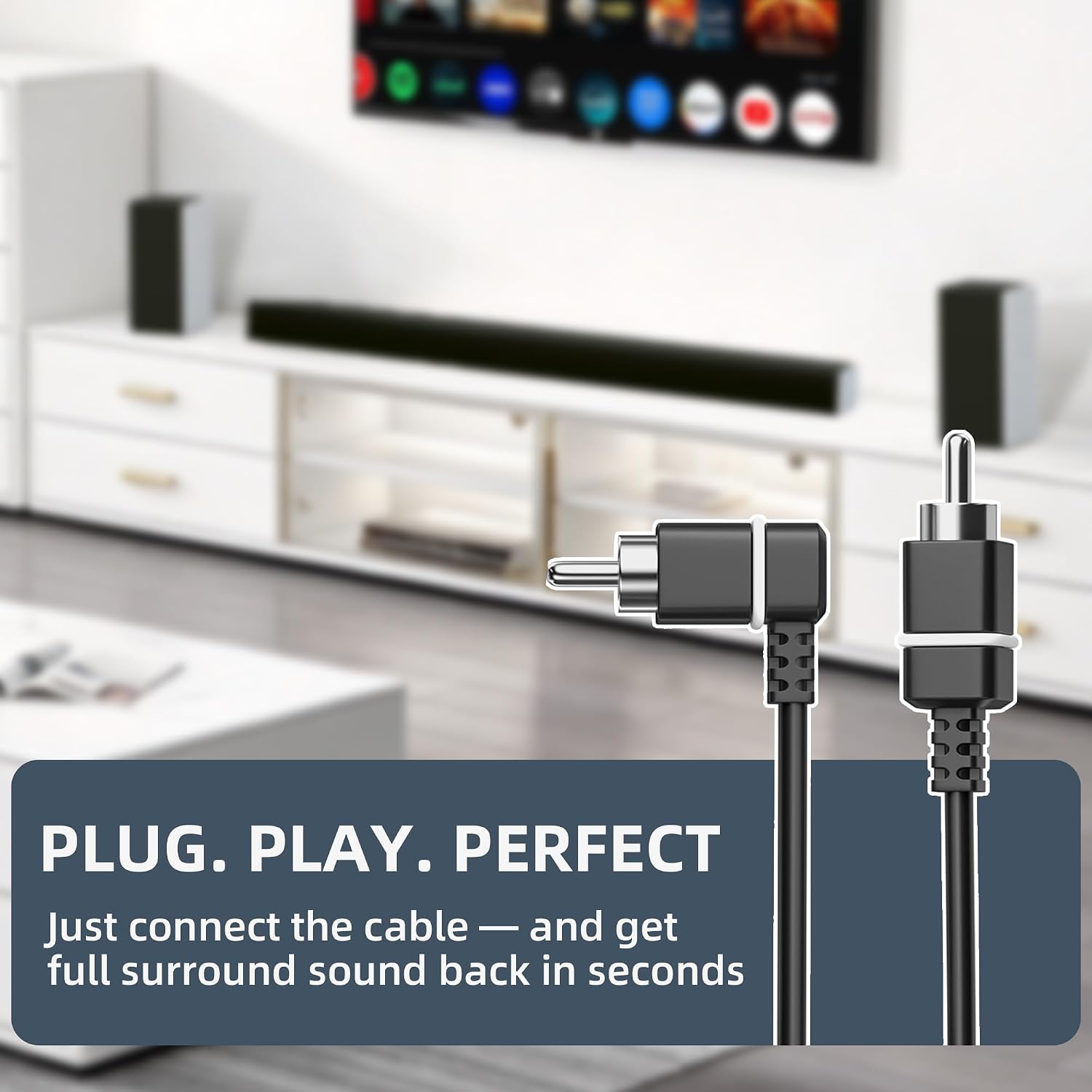2Pcs Satellite Speaker Cable Compatible with Vizio V51, M51, Soundbar SB3651, SB36514, SB4051, SB4251,Precision Fit Satellite Speaker Wire for Vizio Surround Sound Speakers, Cord Length: 27.9 Feet