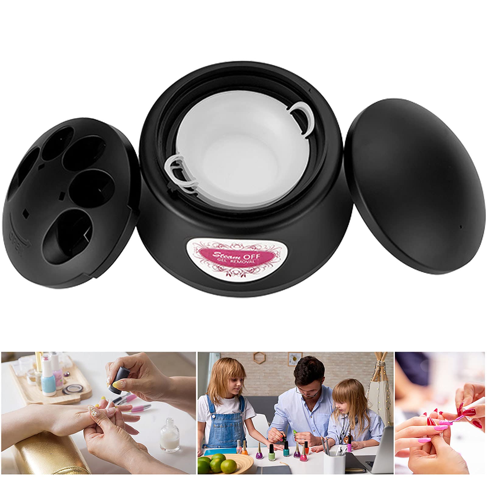 Máquina Removedora de Vapor de Esmalte de Uñas Eliminador de Esmalte de Vapor Eléctrico Vaporizador de Uñas Nail Art Salon Tool Steam Armor Remover