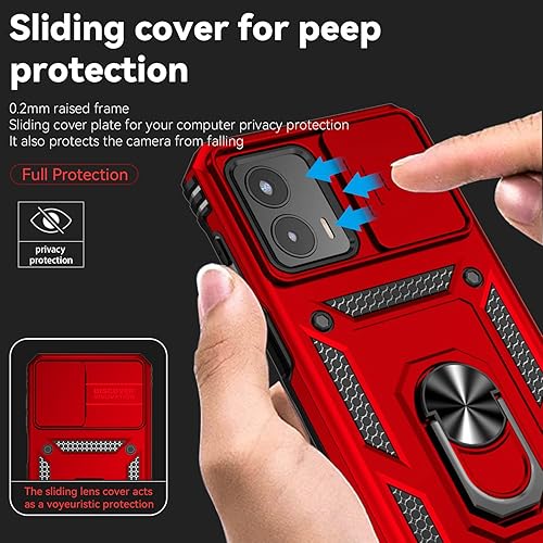 Miniatura 4 de SunStory Funda para Motorola Moto G 5G 2023 con protector de pantalla HD, cubierta de cámara deslizante y soporte, grado militar Funda de teléfono