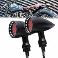 2 Frecce LED Per Moto | Ambra O Rosso | Alluminio | 12V | Stile Vintage Per Cruiser E Cafe Racer - Foto 4