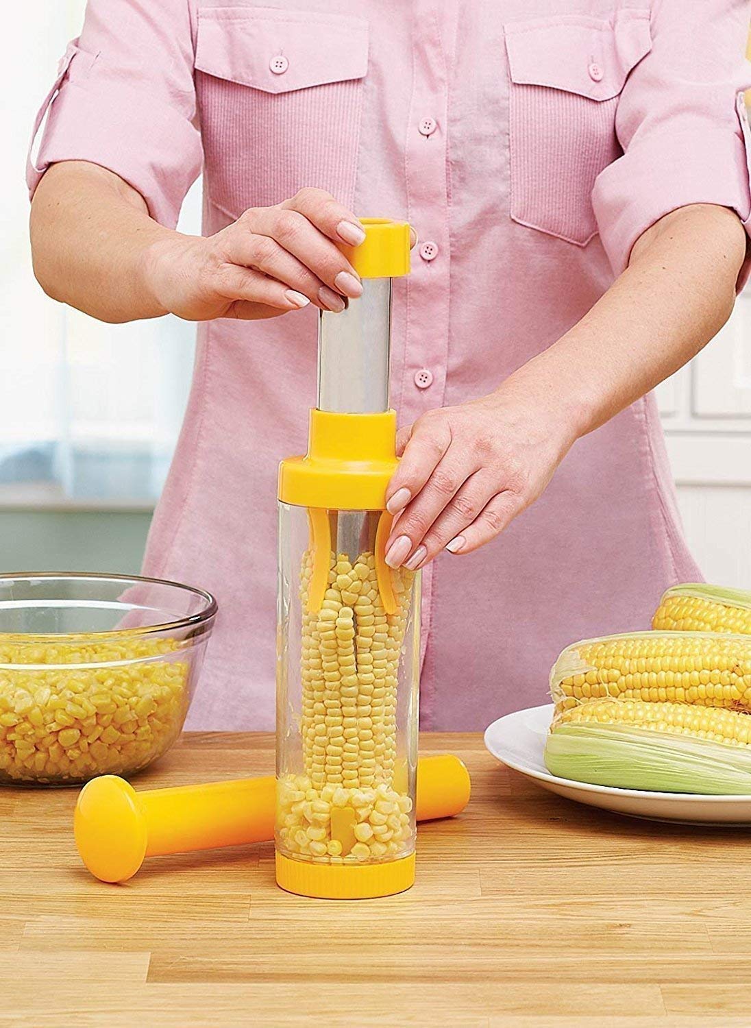 EZUK Corn Stripper Peeler Kernel Cutter Seed Remover Without Mess(Easy and Quick to use)