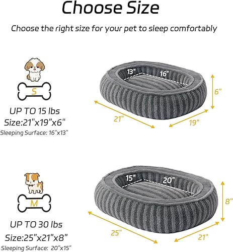 Miniatura 5 de Cama para perros de tamaño mediano, camas grandes lavables para gatos de interior con parte inferior antideslizante, cama suave de apoyo para