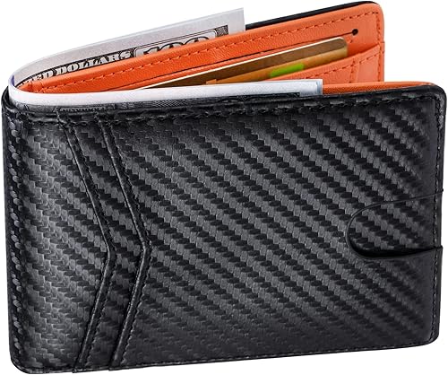 Miniatura 1 de Carteras delgadas para hombre de mayor capacidad Negro carbón y naranja Minimalista