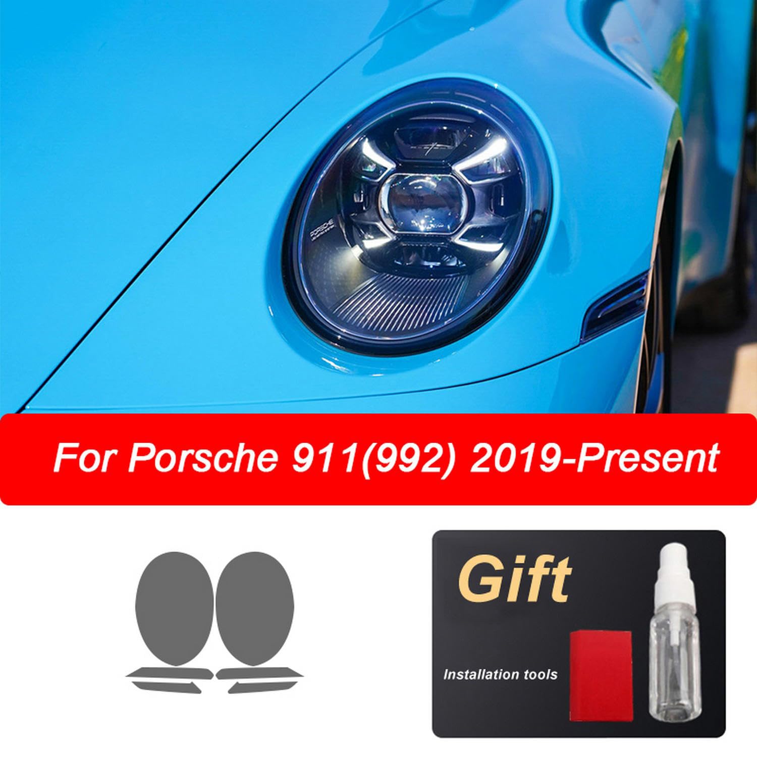 Folia ochronna reflektora samochodowego Renowacja reflektorów Przezroczysta naklejka TPU, do Porsche 911 718 Cayenne Panamera Macan Taycan Akcesoria
