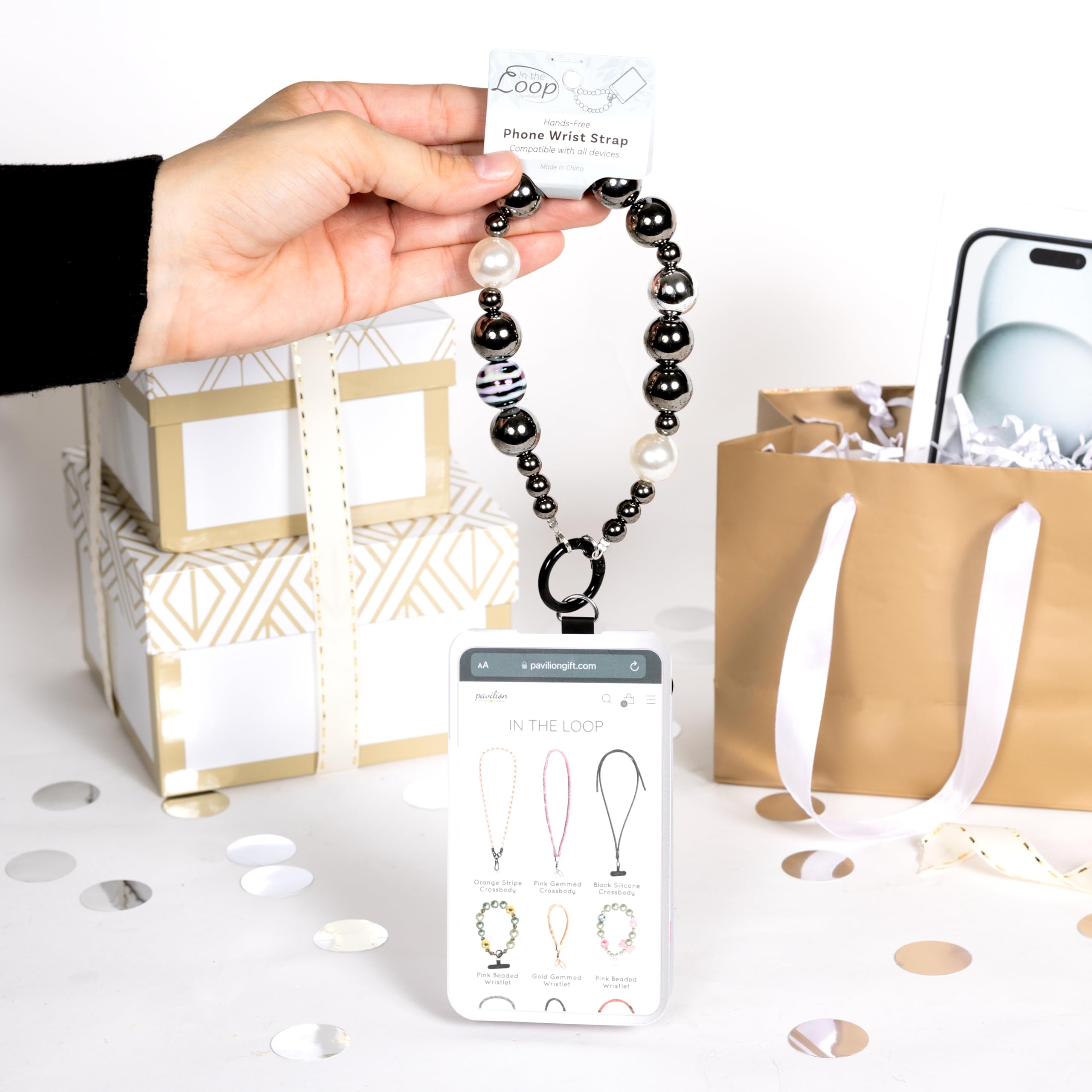スマホアクセサリー TULE FRILL STRAP josemoon Amazon.com: Pavilion Gift Company Silver Beaded Phone Wristlet