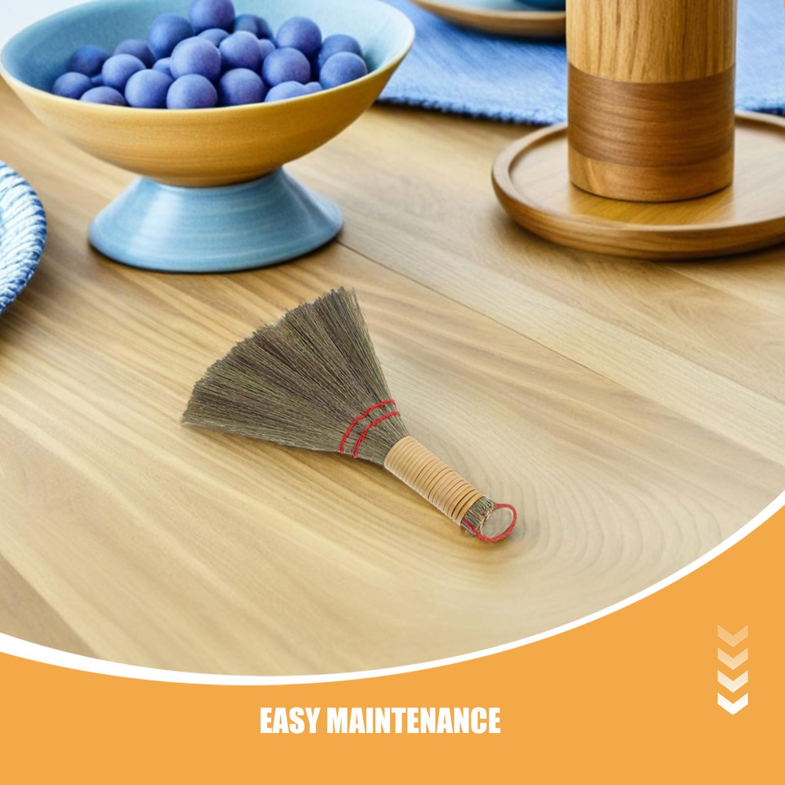 Healeved 12 Piezas Escoba de Mano Hecha de Pasto Natural para Limpieza Diaria en Mesa y Estanterías Diseño Ergonómico y Barrido de Polvo Fino