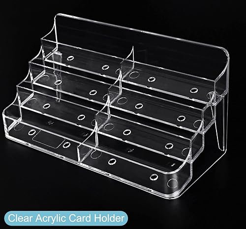 Miniatura 3 de Tarjetero para tarjetas de visita de acrílico de 8 bolsillos para escritorio, soporte transparente para tarjetas de visita de escritorio, tarjeteros