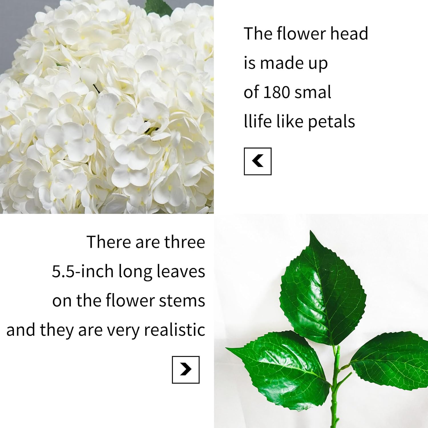 Real Touch Hydrangea Artificial Flowers 21 Inch White Artificial Flowers Large Real Touch Latex with Long Stems & Leaves Suitable for Weddings, Home and Table Centrepiece Decorations (5PCS) - Image 7