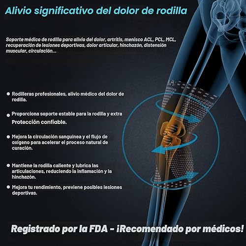 Miniatura 7 de NEENCA Rodillera profesional para aliviar el dolor, soporte médico de rodilla con almohadilla de rótula y estabilizadores laterales, rodillera