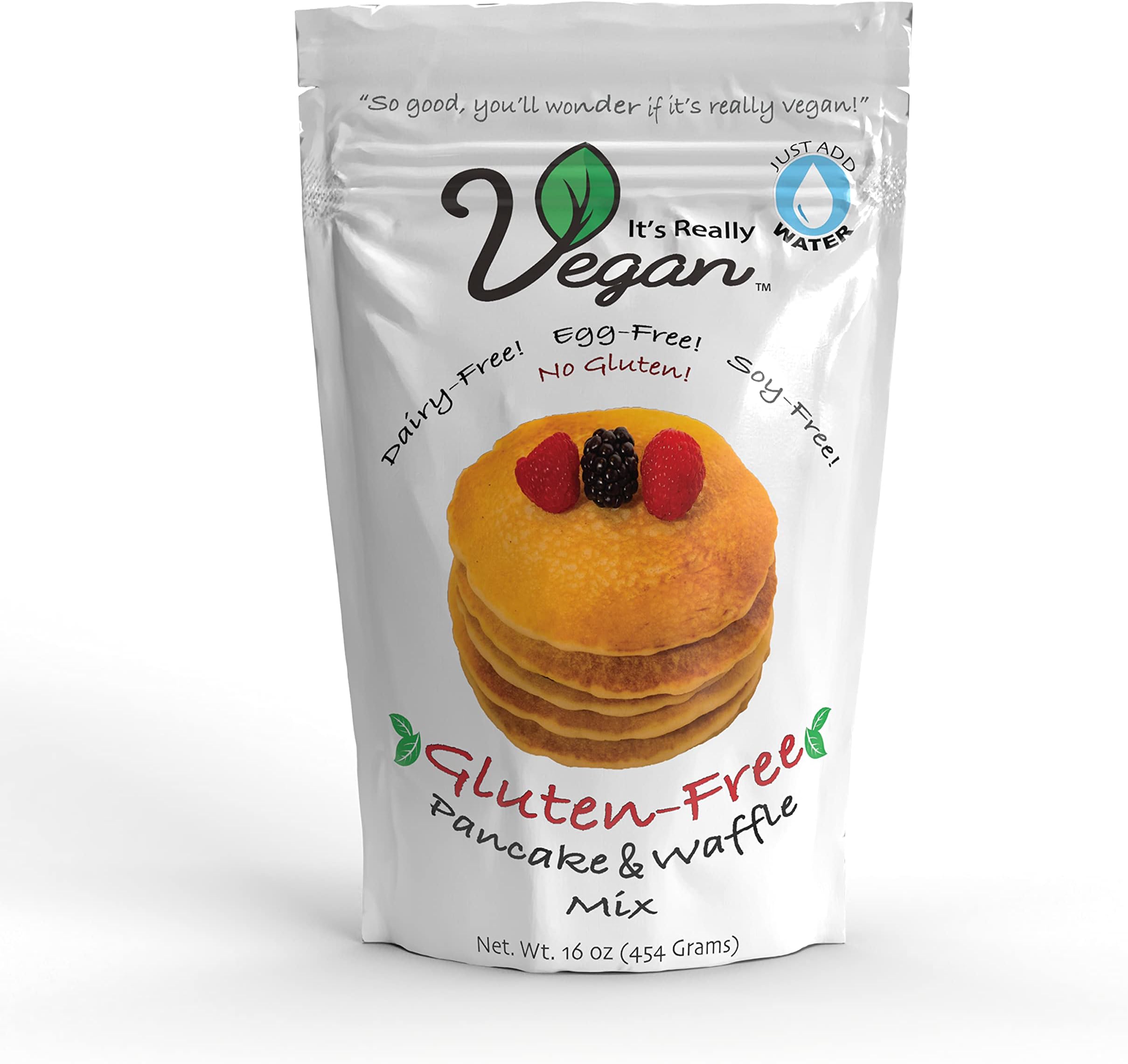 It's Really Vegan Gluten Free Pancake & Waffle Mix | Dairy Free, Egg Free, and Soy Free Mix Pancake Waffle | Serving Size 1/3 Cup Mix (40g)