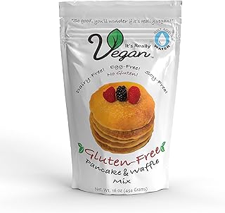 It's Really Vegan Gluten Free Pancake & Waffle Mix | Dairy Free, Egg Free, and Soy Free Mix Pancake Waffle | Serving Size 1/3 Cup Mix (40g)