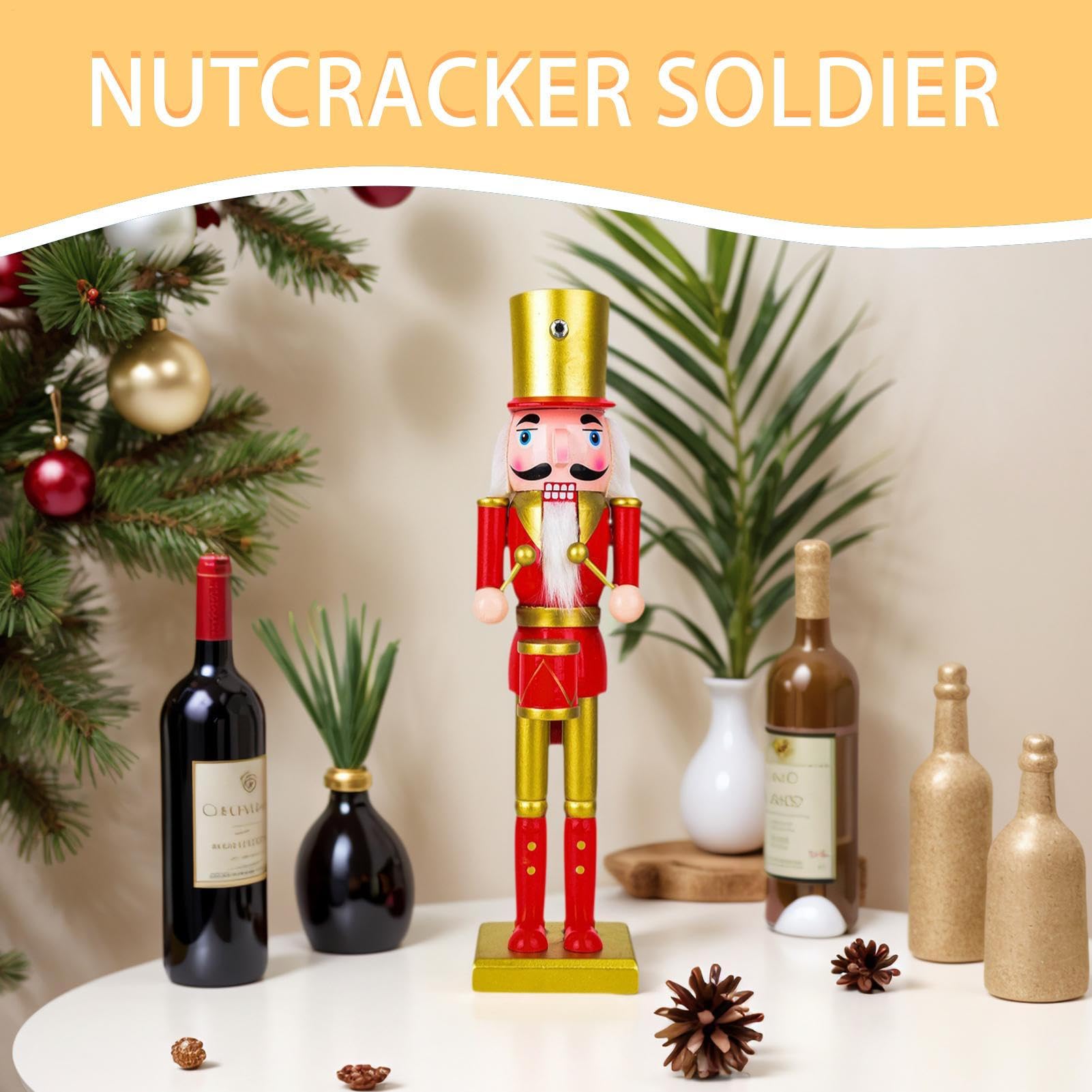 Figuras De Soldados Navideños Cascanueces De Madera Figurines Navidad | Centros De Mesa Navideños Para Interior Exterior Salón Cocina