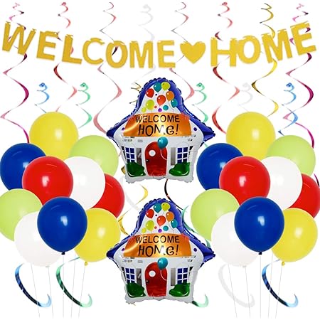Amazon Com Anagram International Welcome Home Balloons Stars Foil Balloon Pack 18 Multi Color Kitchen Dining