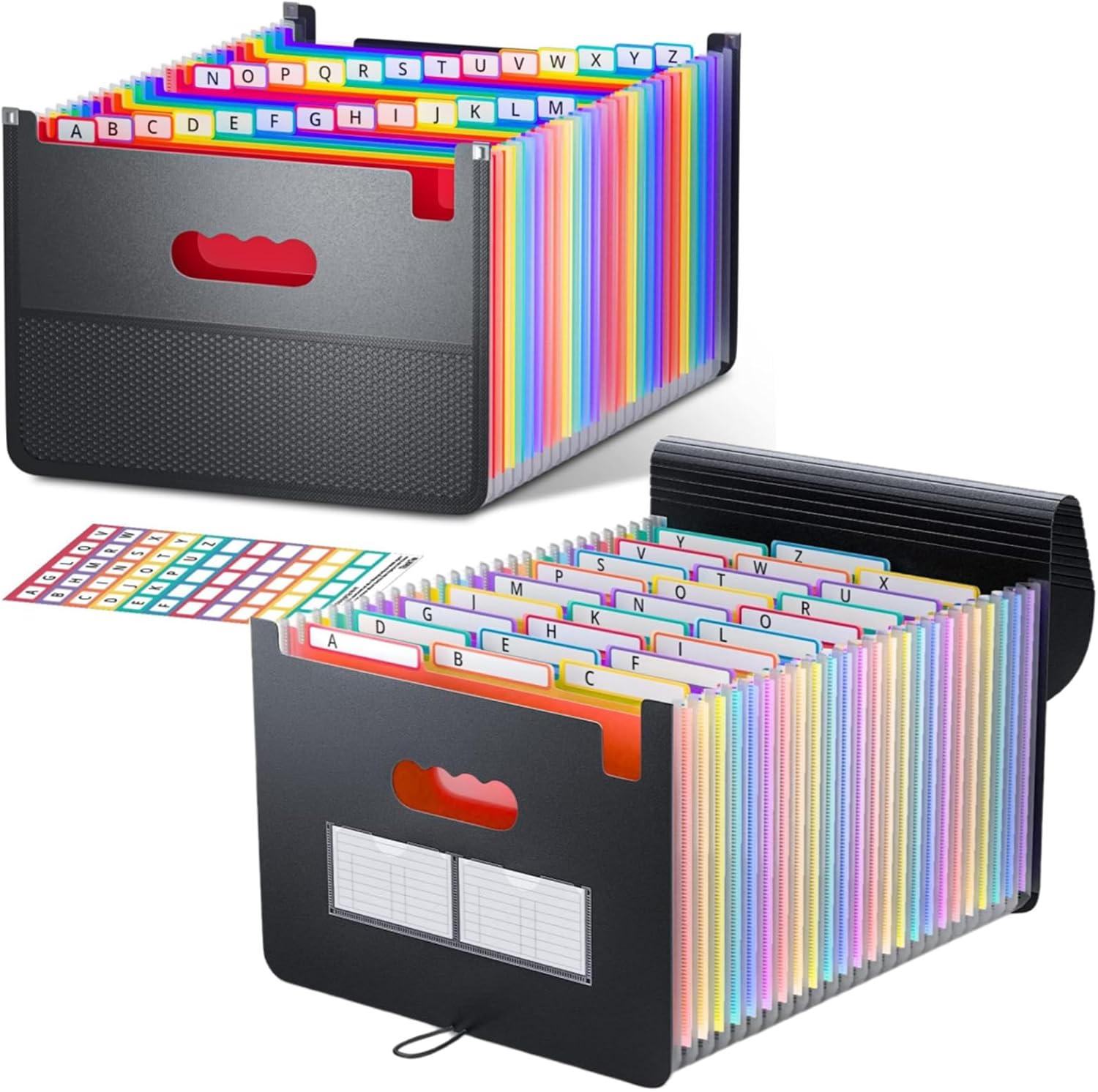ThinkTex 26 Pockets Expanding File Folder & 26 Pockets Expanding File Folder, Upright & Open Top