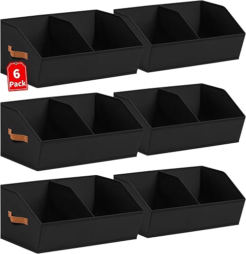 Miniatura 12 de Organizadores de Armario y Contenedores de Almacenamiento - Paquete de 8 Contenedores de Almacenamiento Cúbicos Trapezoidales Divididos Plegables