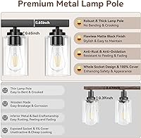 Vista 5 de 5-Light Matte Black Bathroom Light Fixtures, 31" Modern Vanity Lighting Fixture for Bathroom, Bathroom Vanity Lights Over Mirror with Clear Glass