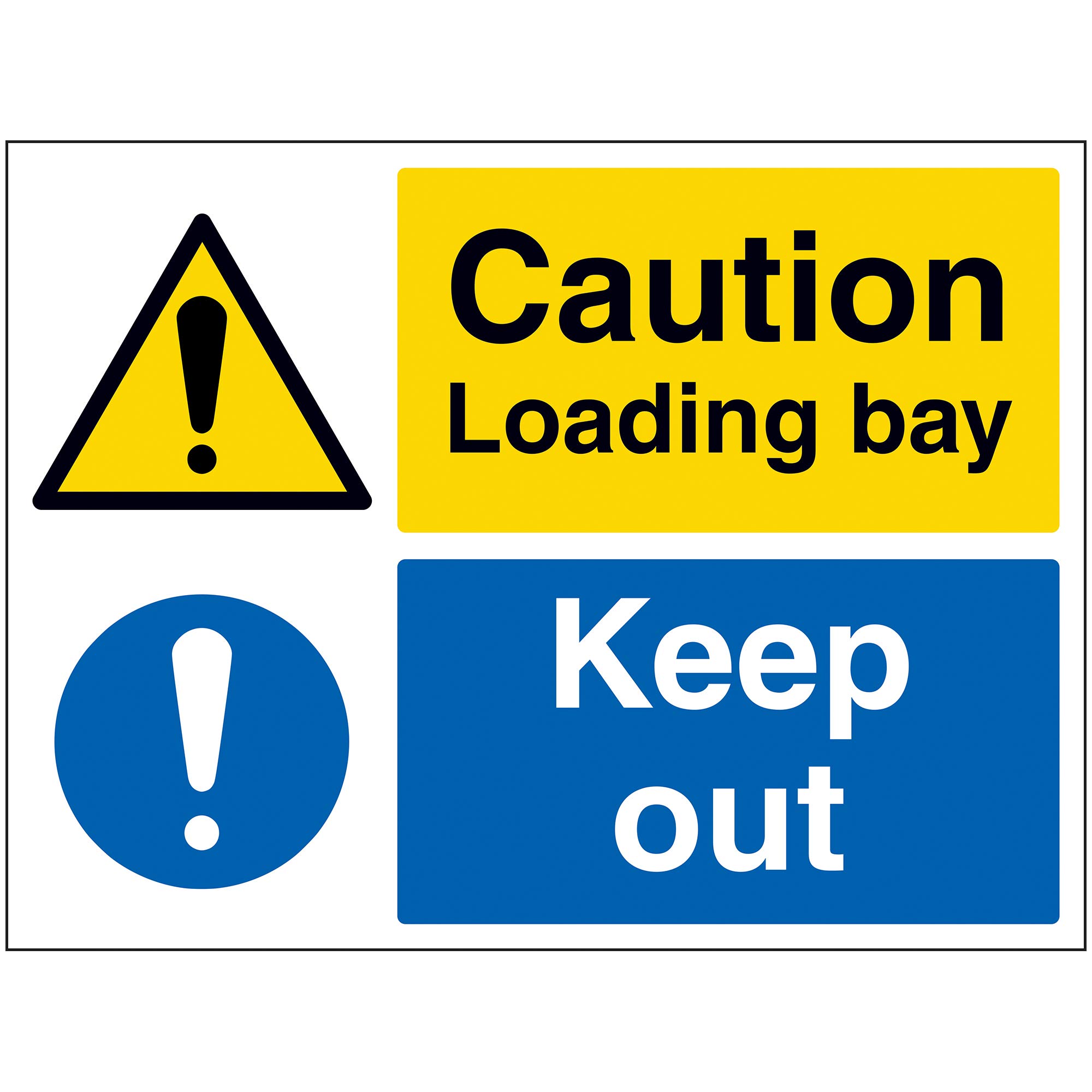 V Safety Caution Loading Bay, Keep Out - 600 x 450mm - Self Adhesive Vinyl