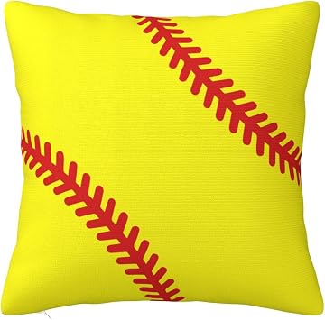 Softball Throw Pillow Cover Case 18 X 18 For Couch Sofa Bed Home Decor