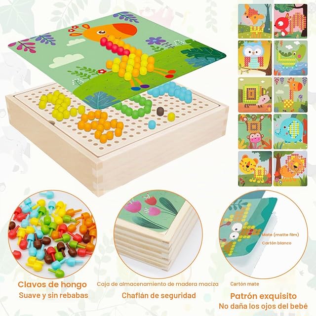 Foto 4 de 8 de Vlecexs Juego de Mosaico Enchufable para Niños de 2 3 4 5 Años, Mosaicos Infantiles