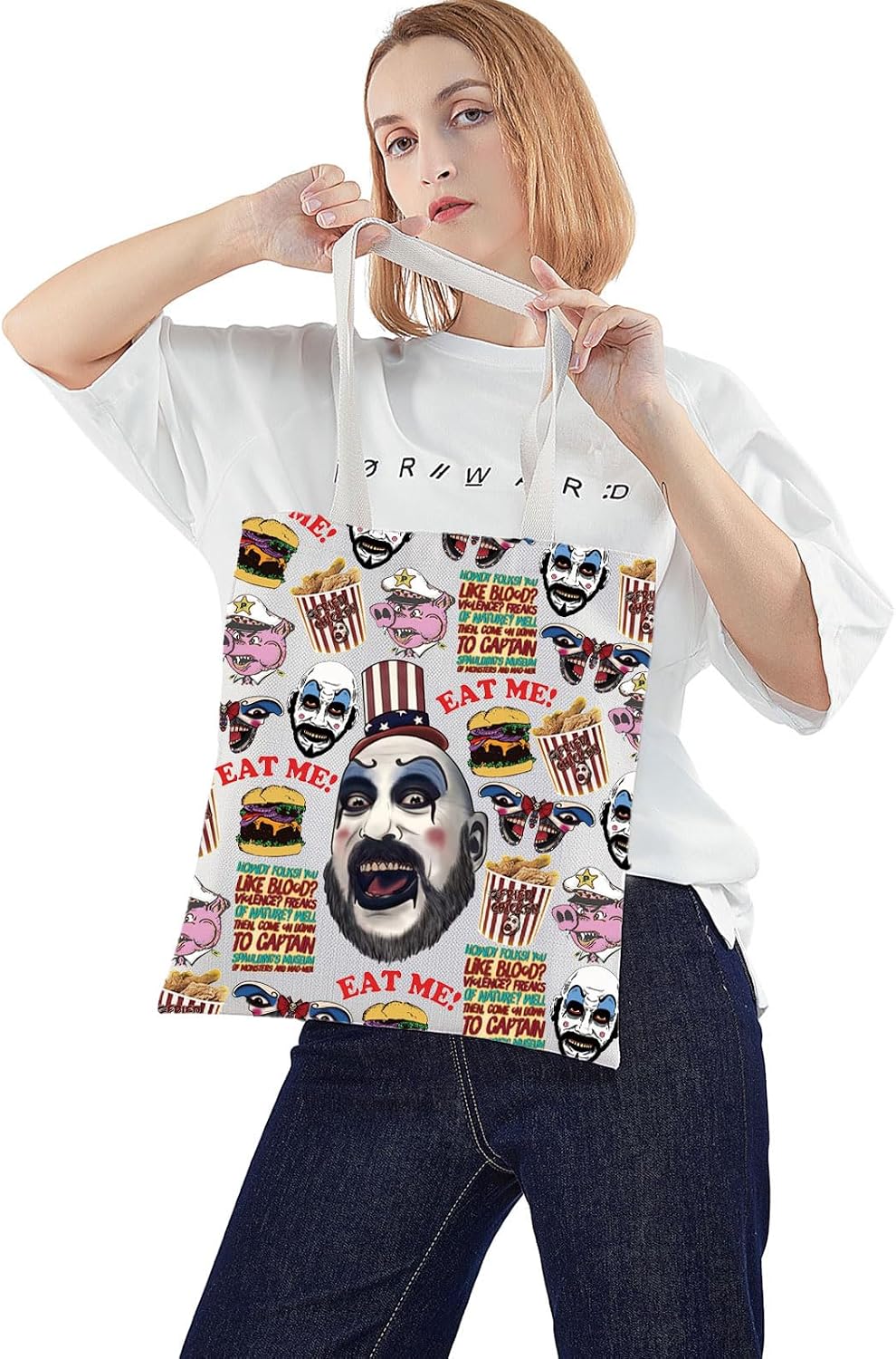 WZMPA Captain Spaulding Tote Captain Spaulding Fans Gift Eat Me Captain Spaulding Reusable Grocery Bag Spaulding Merchandise image 2
