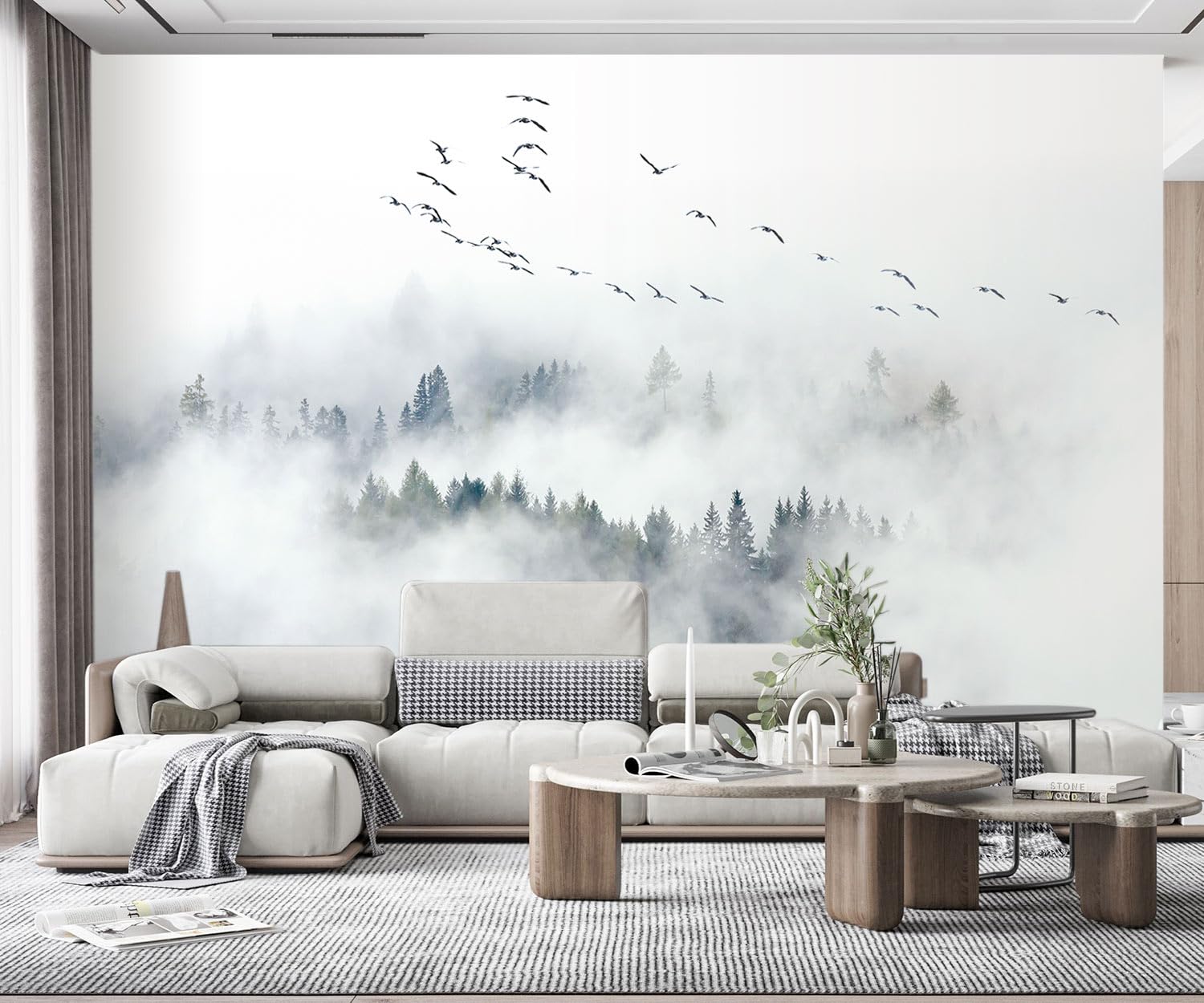 songqians Wallpaper 3D Mural Shulin Mountain Abstract Murals Wallpaper Bedroom and Living Room Decoration -SQ015-250x175cm（Width x Height） — image 1