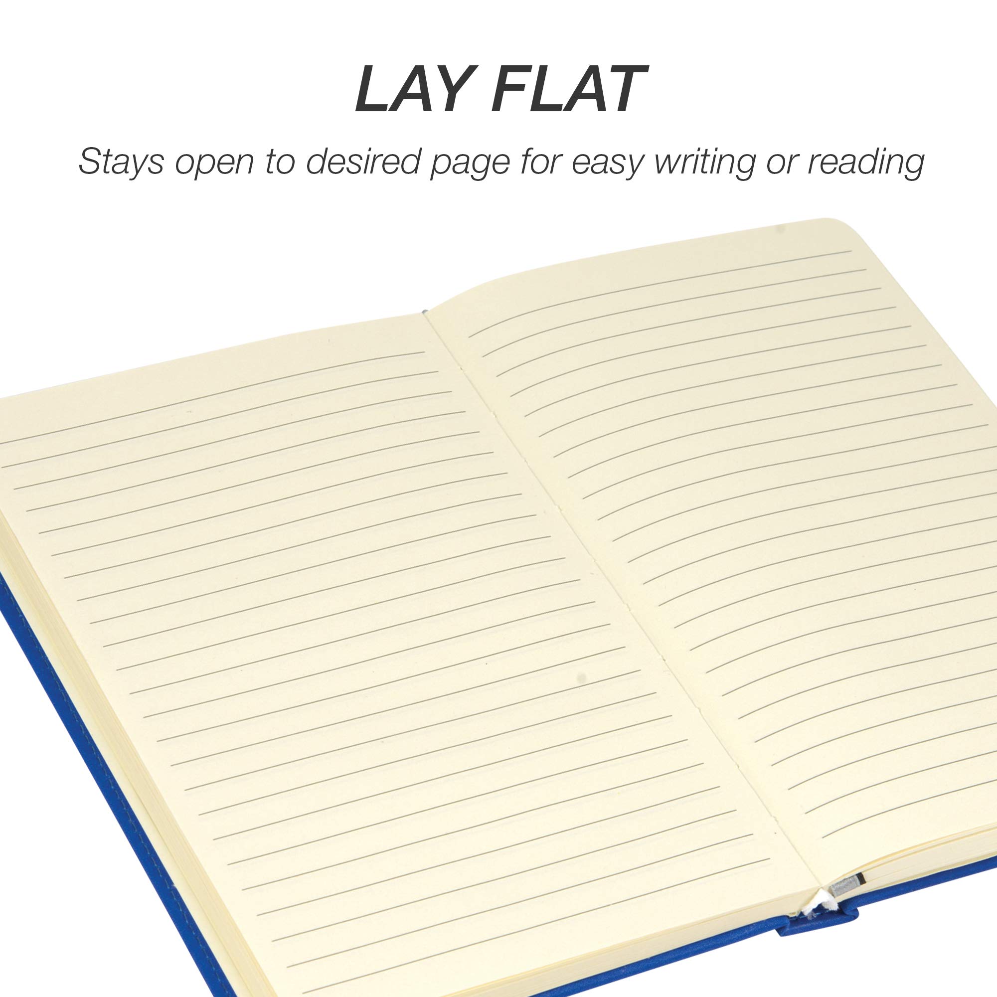 Samsill, Schreiben Tagebuch, Hardcover, klassische Größe, 13,3 x 21 cm, 120 linierte Blatt (240 Seiten), schwarz (Tagebuch, Notizbuch) Blau 1 5.25" x 8.25" blau
