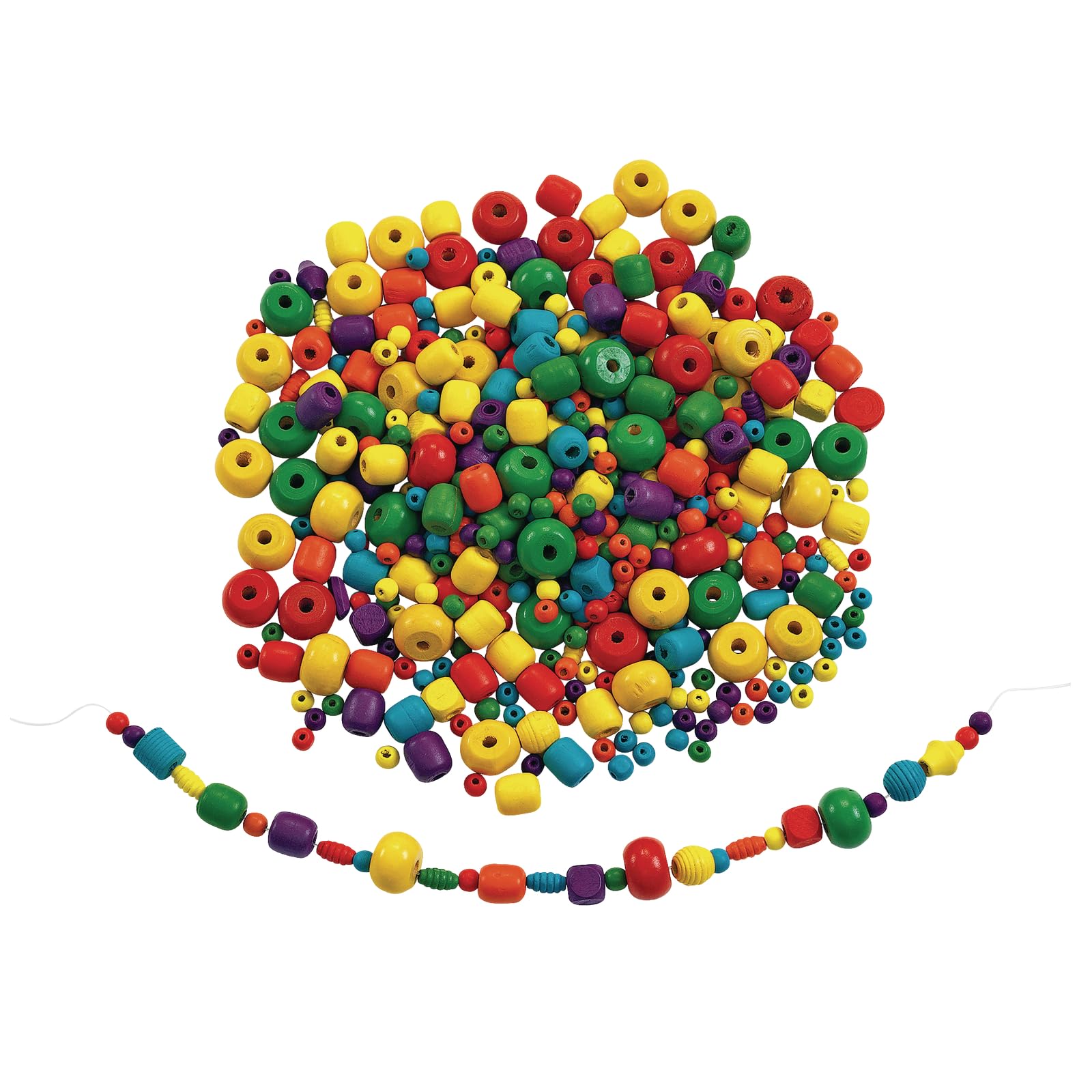 Colorations WOODBEAD Bright Wooden Beads - 1 lb.