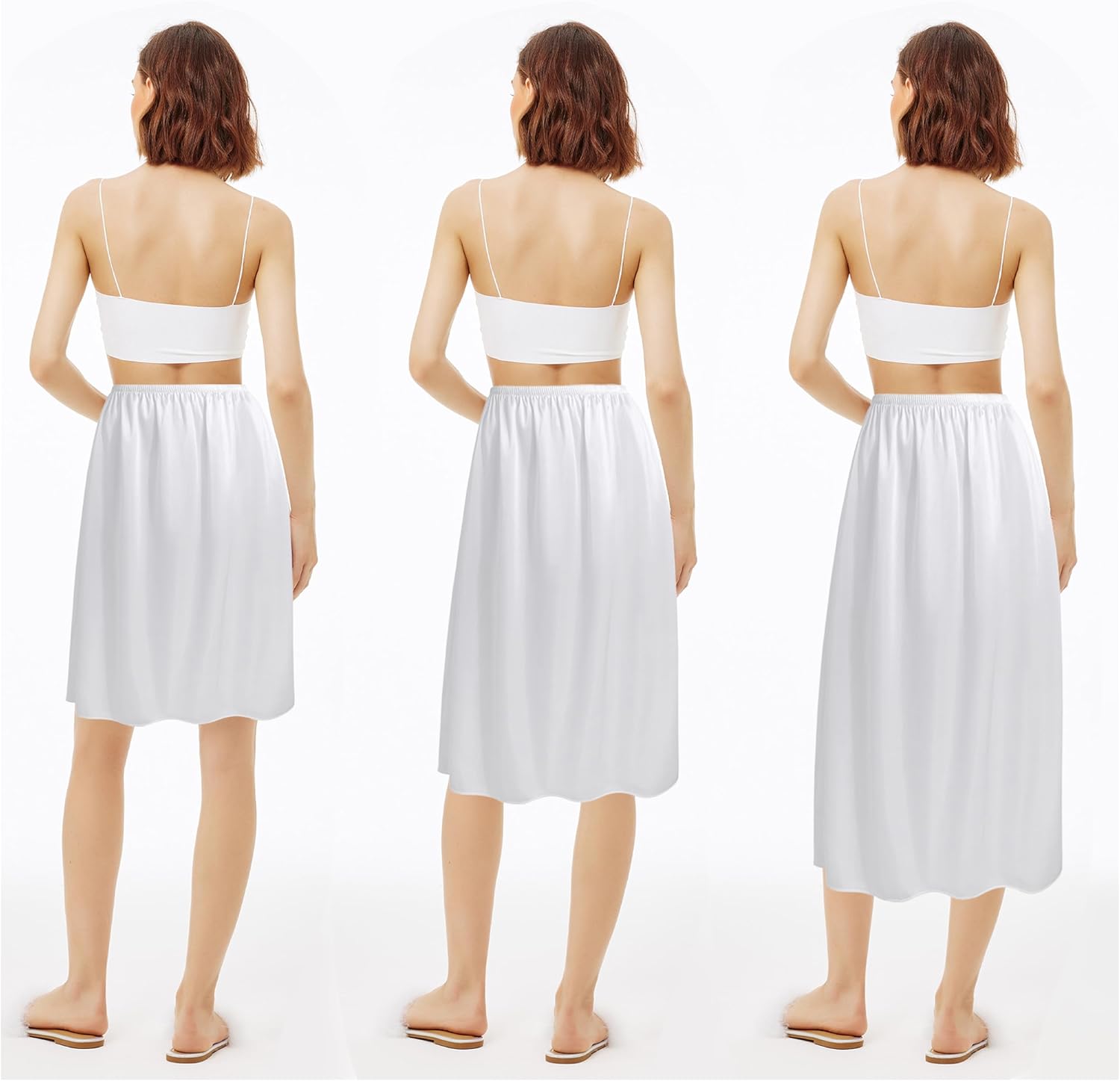 Coucoland Half Slips for Under Dresses - 3 Pieces Shirt Extenders Elastic Waist Underskirt Comfortable Adjustable Half Slip - Image 4