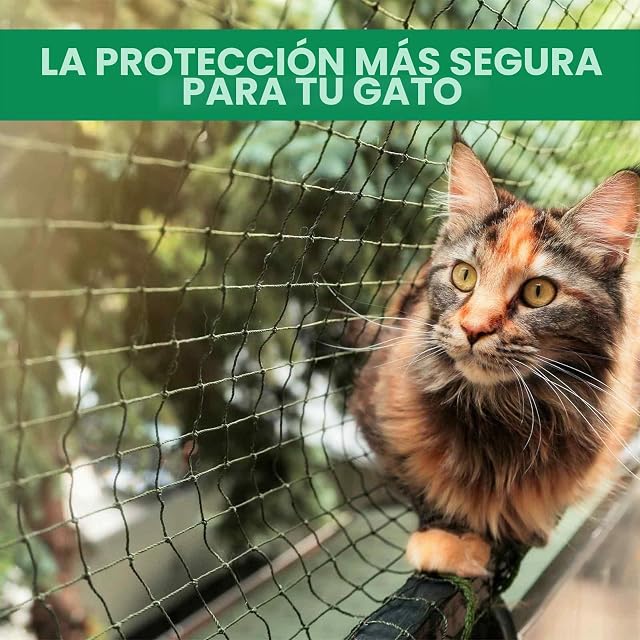 Foto 6 de 6 de Tatamiyya Red para Gatos Reforzada，8X 3 m Red para Gatos Terraza ，Malla Protectora Balcon Robusta