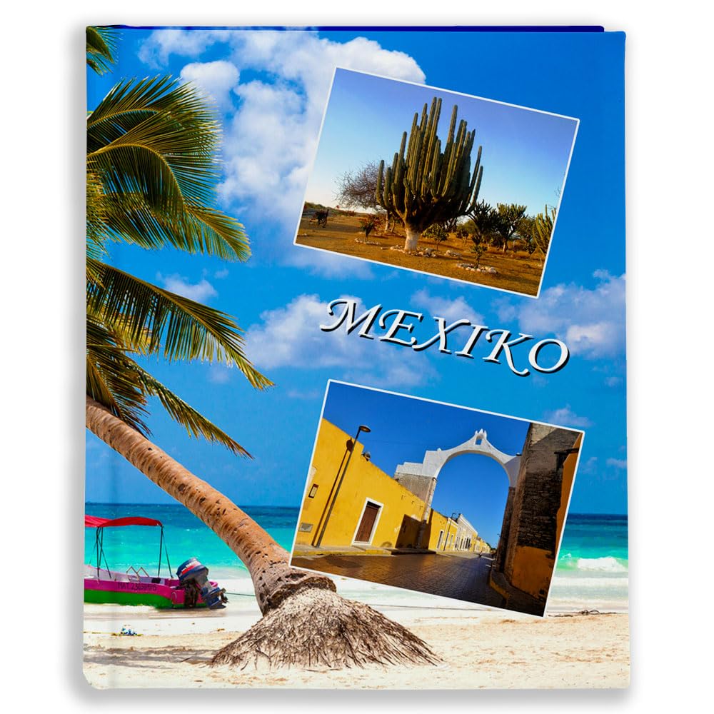 Urlaubsfotoalbum: Mexiko, Fototasche für Fotos, Taschen-Fotohalter für lose Blätter, Urlaub Mexiko, Handgemachte Fotoalbum (10x15 | für 300 Fotos)