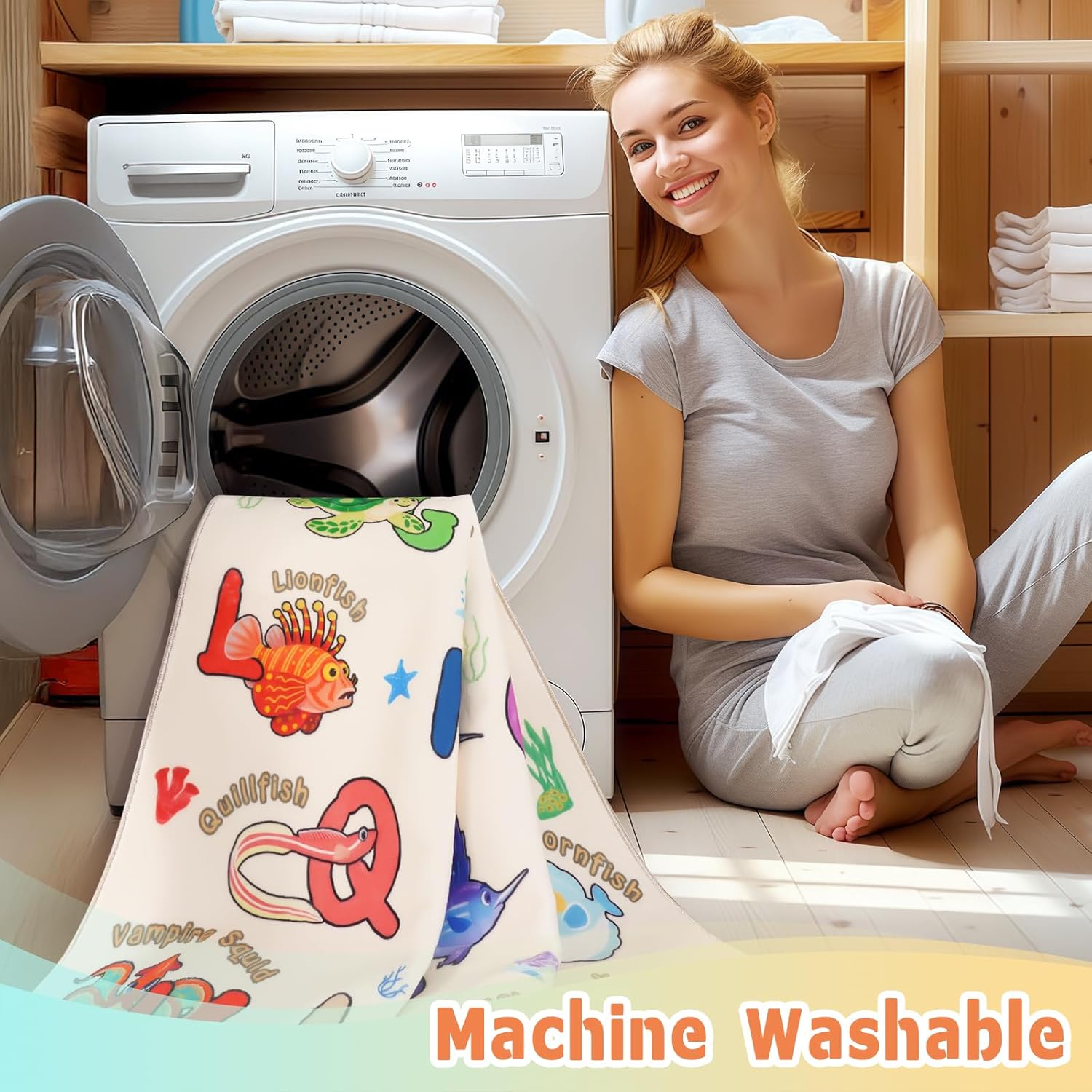 Kids Rugs for Playroom Educational Rug for Learn The ABC Alphabet, Soft Machine Washable Non-Slip Cute Carpet for Classroom Toddler Nursery Kids Room Decor Mat