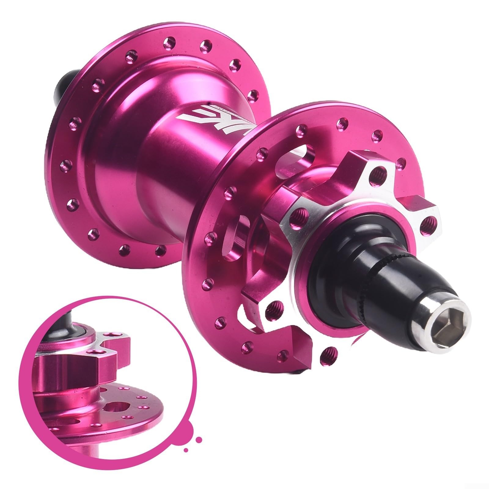 Mozzo posteriore in lega di alluminio da 135 mm, 32h, 6 bulloni, montaggio a disco, cuscinetto completamente sigillato per bicicletta Dirt Jump arancione (rosa)