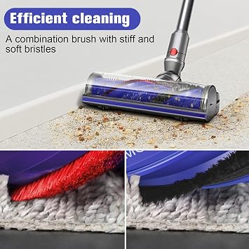 Upgraded Anti-Tangle Motorbar Replacement Brush Head Compatible with Dyson V12 Detect Slim / V9 Motorbar Cordless Vacuum Cleaners, Lightweight Hardwood & Carpet Floor Attachment