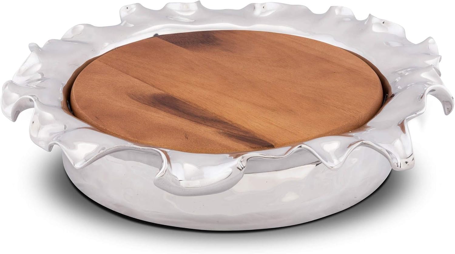 Arthur Court Carmel Pattern Cheese/Bar Board Charcuterie Platter & Serving Tray 18 inch Diameter 4 inch Tall