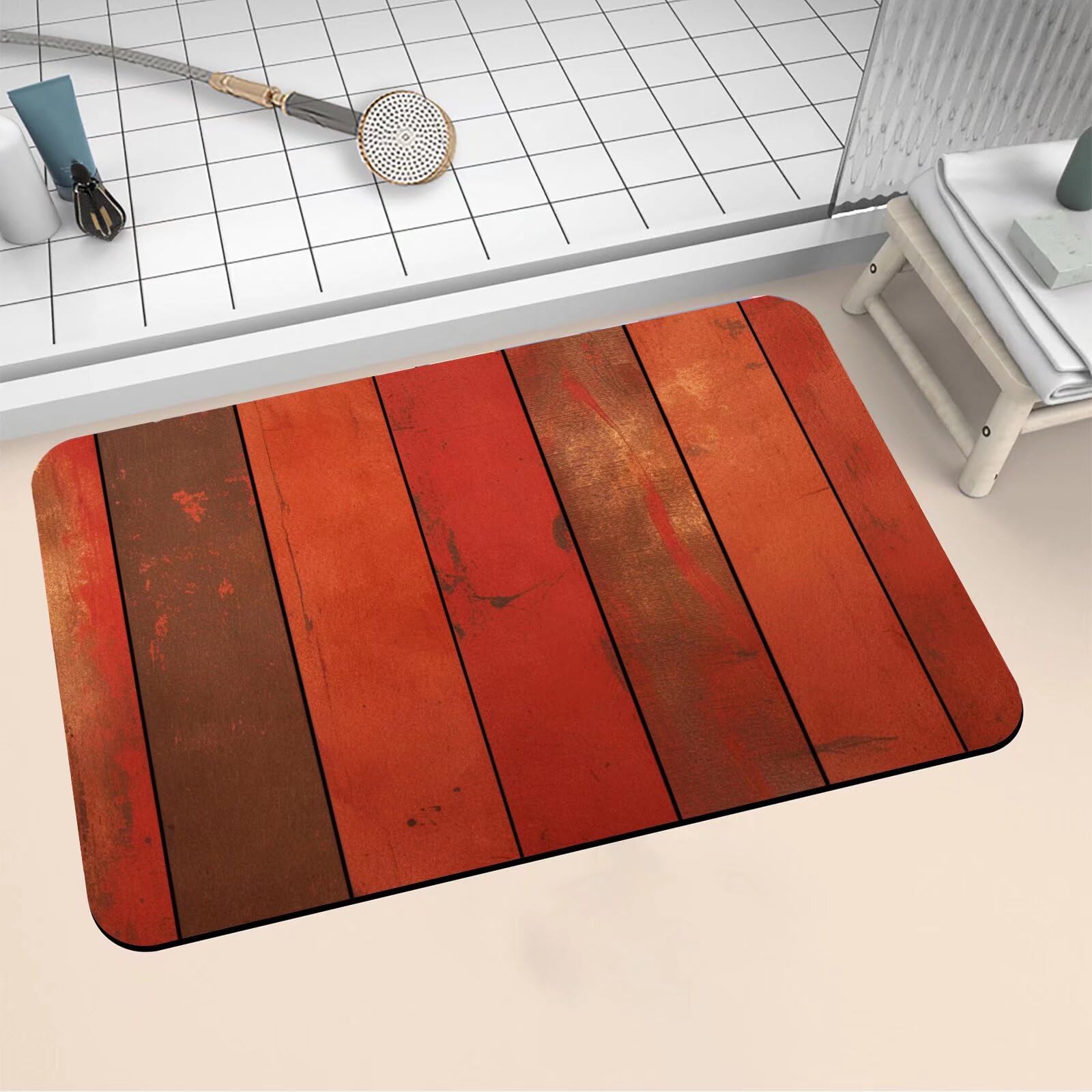 Alfombra de baño de diatomita Wood de 40x60 cm alfombrilla absorbente antideslizante lavable