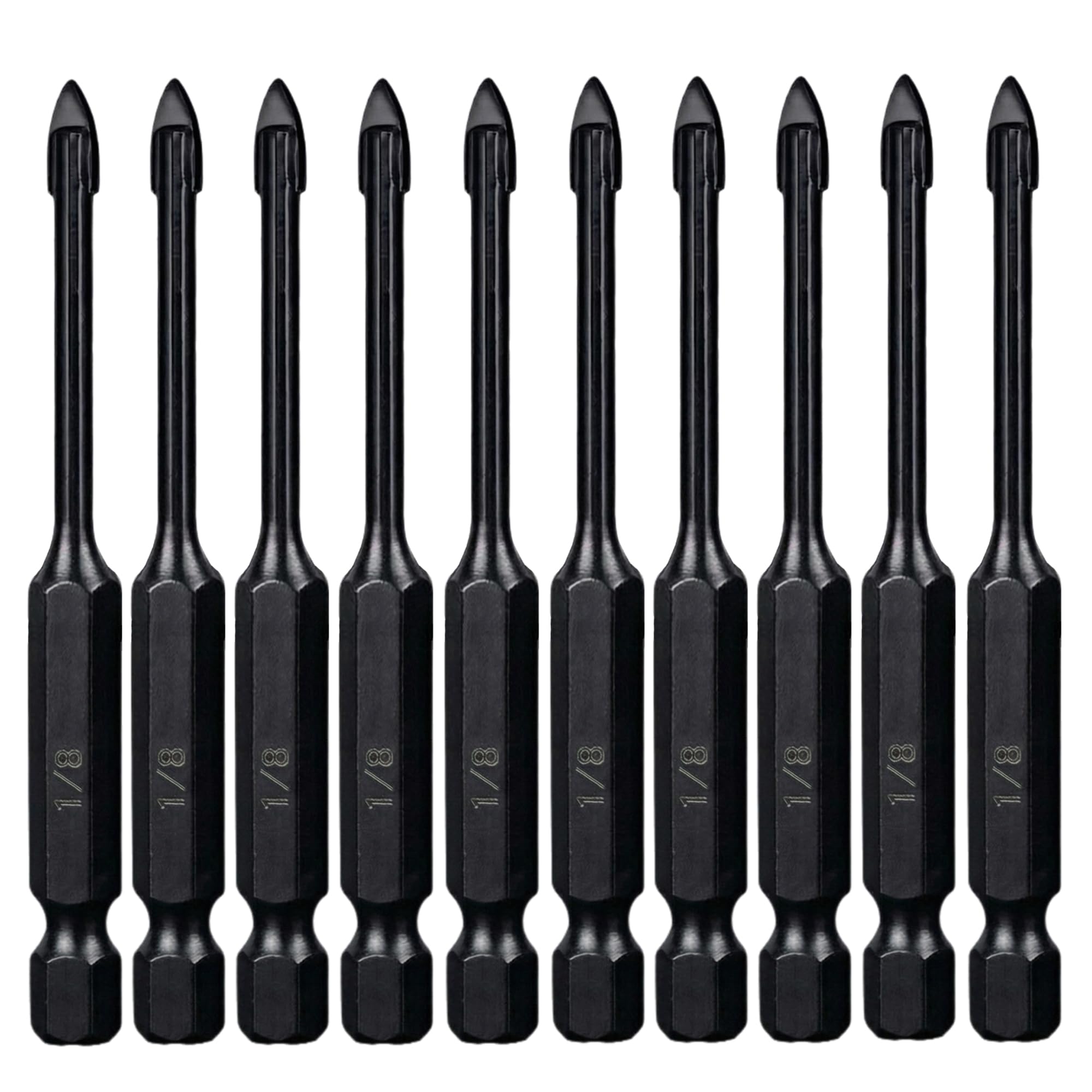 HYMNORQ 1/8 Inch Glass and Tile Drill Bit 10pc Set
