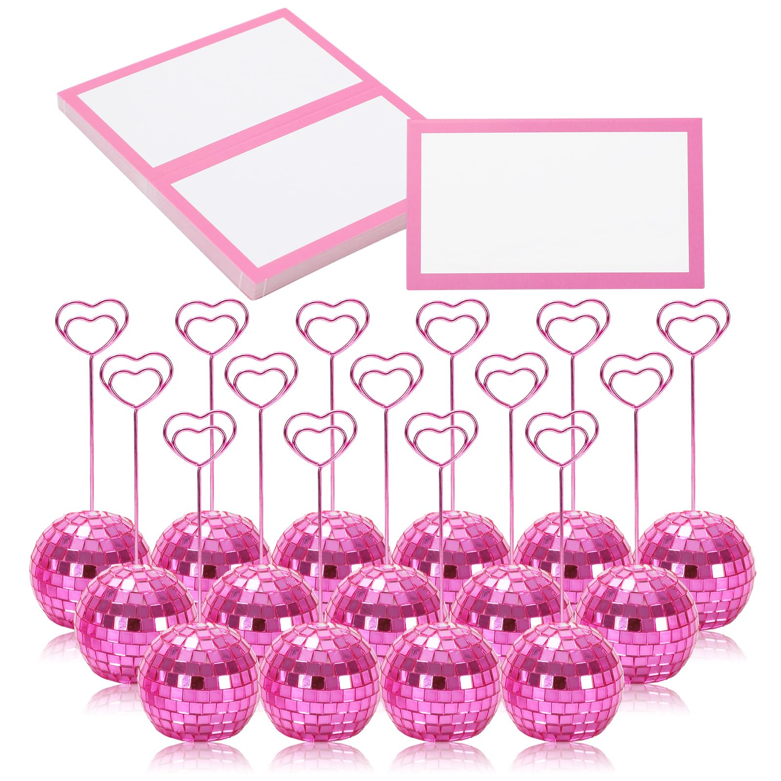 Porte-numéros de table disco rose pour éviter la chute des cartes sur vos tables de fête