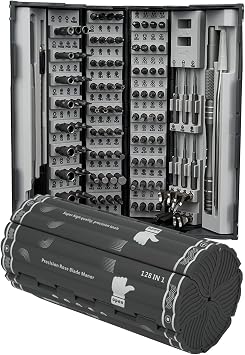 128 in 1 Precision Screwdriver Set,Magnetic Manual Screwdriver Tool Set with 120 Phillips Head & Flathead,for Electronics,Watch, Eyeglass RepairingA
