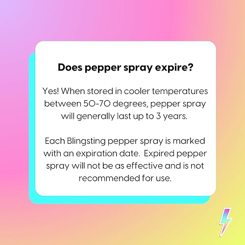 Miniatura 4 de BLINGSTING Spray de pimienta de máxima fuerza OC para mujer, rango de pulverización de 12 pies y tinte UV